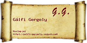 Gálfi Gergely névjegykártya